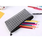 Simple Striped Color Design Pencil Cases For Students Retro Large Capacity Stationery School Pouch Stevvex