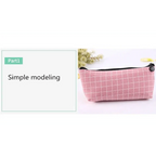 Simple Striped Color Design Pencil Cases For Students Retro Large Capacity Stationery School Pouch Stevvex