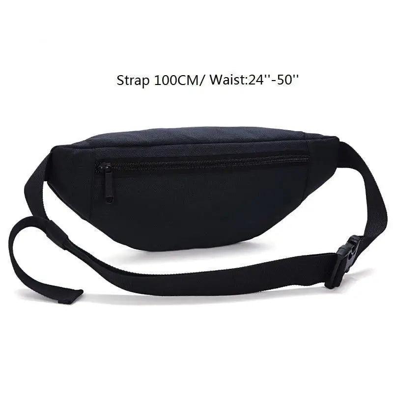 Simple Style Fanny Pack for Running Cycling Workout Men Women Waist Pouch Bag Black Classic  Women Belt Bag Pouch For Money Phone Black Bum Hip Bag Stevvex