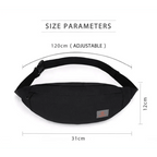 Simple Style Fanny Pack for Running Cycling Workout Men Women Waist Pouch Bag Black Classic  Women Belt Bag Pouch For Money Phone Black Bum Hip Bag Stevvex