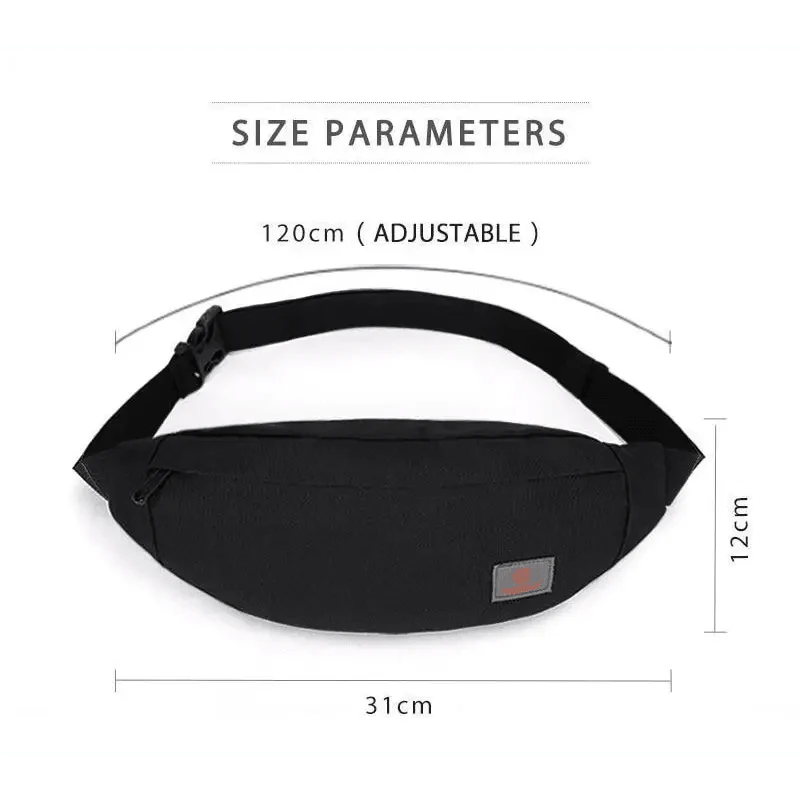 Simple Style Fanny Pack for Running Cycling Workout Men Women Waist Pouch Bag Black Classic  Women Belt Bag Pouch For Money Phone Black Bum Hip Bag Stevvex