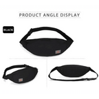 Simple Style Fanny Pack for Running Cycling Workout Men Women Waist Pouch Bag Black Classic  Women Belt Bag Pouch For Money Phone Black Bum Hip Bag Stevvex