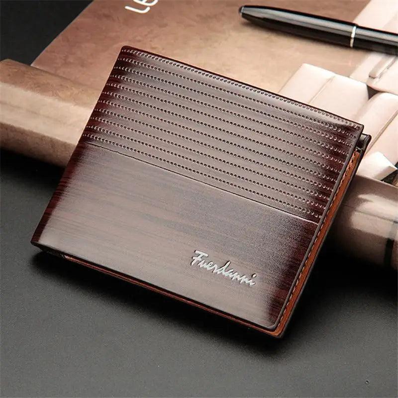 Simple Thin Leather Card Holders Vintage Brown Small Men Business Wallets Classic Design Wallets For Men Stevvex