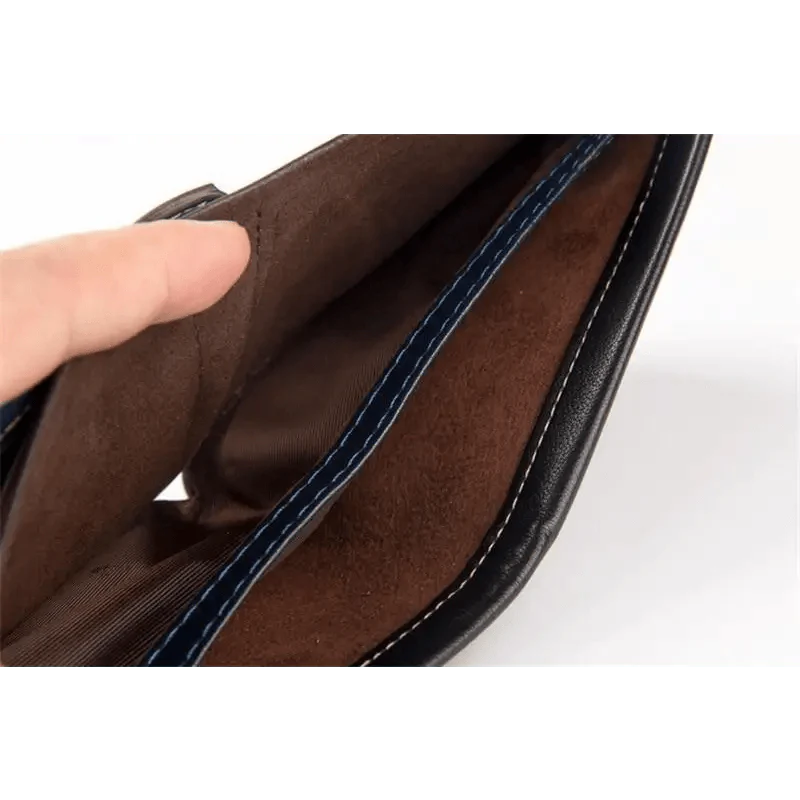 Simple Thin Leather Card Holders Vintage Brown Small Men Business Wallets Classic Design Wallets For Men Stevvex