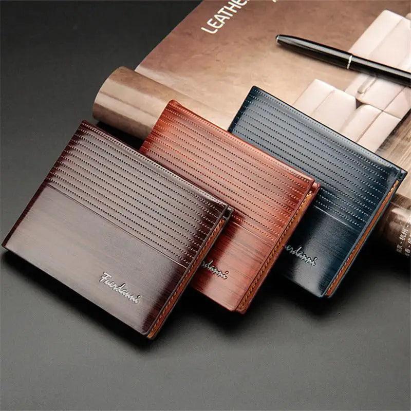 Simple Thin Leather Card Holders Vintage Brown Small Men Business Wallets Classic Design Wallets For Men Stevvex