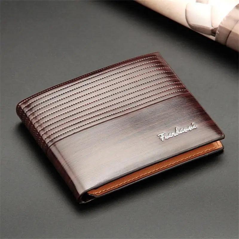 Simple Thin Leather Card Holders Vintage Brown Small Men Business Wallets Classic Design Wallets For Men Stevvex