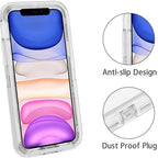 Simple Transparent White iPhone 11 12 13 Pro Max Phone Case MINI XR XS X XSMAX SE 6 7 8 Plus Transparent Shockproof Armor Glossy Case Phone Cover Heavy Duty Protective Dual Layer Shockproof Case with Hard Bumper Soft  Back
