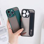 Simple Unique Design Silicone Case Lens Full Protection Shockproof Armor Wrist Band Phone Case For iPhone 14 13 12 11 Pro Max XR XS X 7 8 Plus Luxury Silicone Bumper Hard Iphone Cover Stevvex