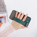 Simple Unique Design Silicone Case Lens Full Protection Shockproof Armor Wrist Band Phone Case For iPhone 14 13 12 11 Pro Max XR XS X 7 8 Plus Luxury Silicone Bumper Hard Iphone Cover Stevvex