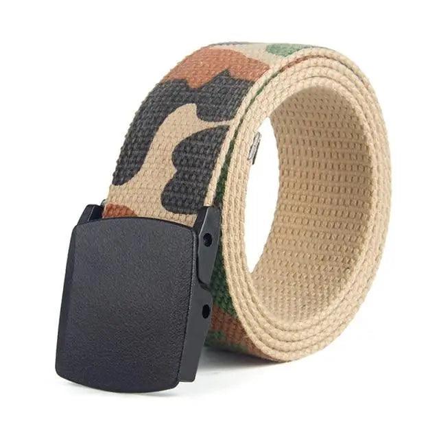 Simple Unisex Waistbands Retro Adjustable One Size Cotton Strap Metal Buckle 116cm Belts For Men Stevvex
