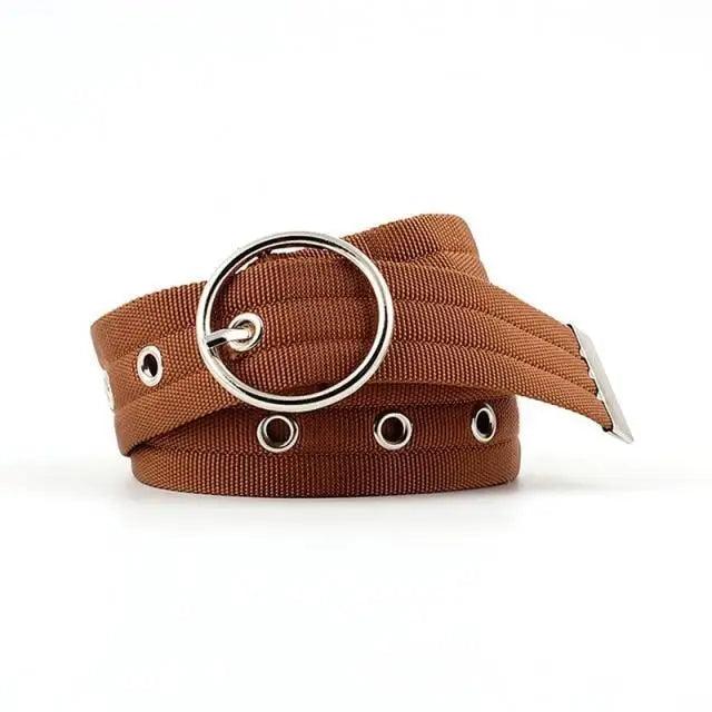 Simple Unisex Waistbands Retro Adjustable One Size Cotton Strap Metal Buckle 116cm Belts For Men Stevvex