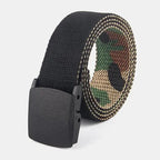 Simple Unisex Waistbands Retro Adjustable One Size Cotton Strap Metal Buckle 116cm Belts For Men Stevvex