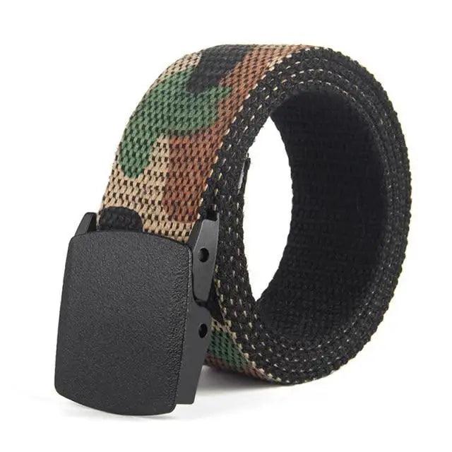 Simple Unisex Waistbands Retro Adjustable One Size Cotton Strap Metal Buckle 116cm Belts For Men Stevvex