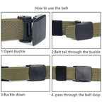 Simple Unisex Waistbands Retro Adjustable One Size Cotton Strap Metal Buckle 116cm Belts For Men Stevvex
