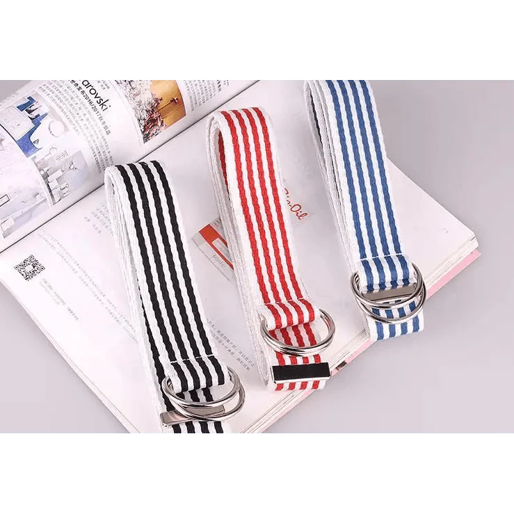 Simple Unisex Waistbands Retro Adjustable One Size Cotton Strap Metal Buckle 116cm Belts For Men Stevvex