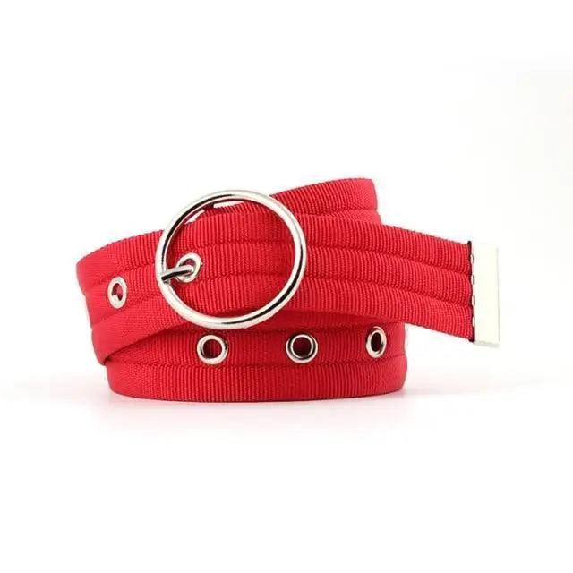 Simple Unisex Waistbands Retro Adjustable One Size Cotton Strap Metal Buckle 116cm Belts For Men Stevvex