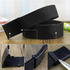 Simple Unisex Waistbands Retro Adjustable One Size Cotton Strap Metal Buckle 116cm Belts For Men Stevvex