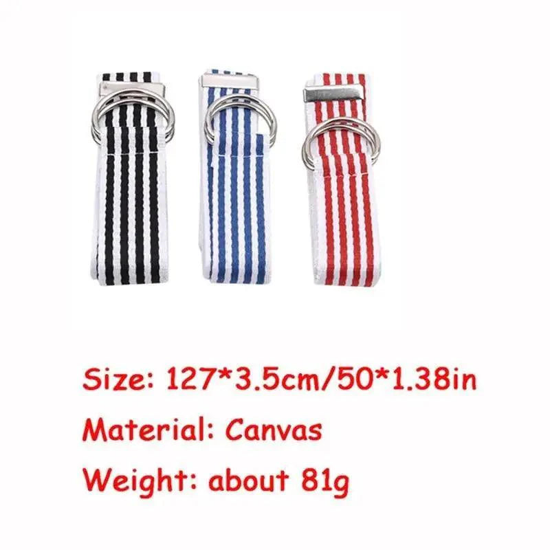 Simple Unisex Waistbands Retro Adjustable One Size Cotton Strap Metal Buckle 116cm Belts For Men Stevvex