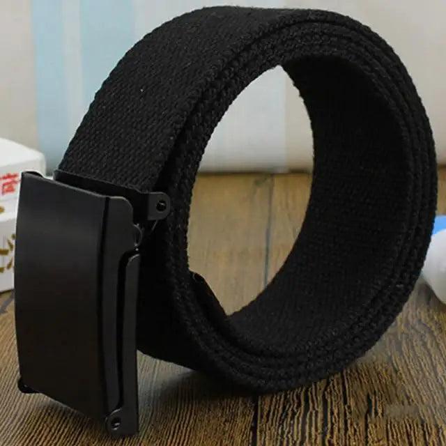Simple Unisex Waistbands Retro Adjustable One Size Cotton Strap Metal Buckle 116cm Belts For Men Stevvex