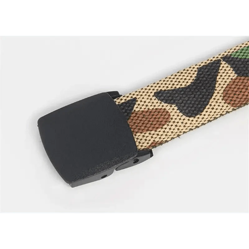 Simple Unisex Waistbands Retro Adjustable One Size Cotton Strap Metal Buckle 116cm Belts For Men Stevvex