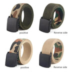 Simple Unisex Waistbands Retro Adjustable One Size Cotton Strap Metal Buckle 116cm Belts For Men Stevvex