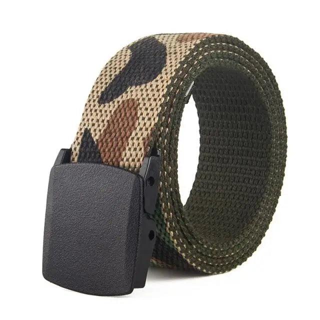 Simple Unisex Waistbands Retro Adjustable One Size Cotton Strap Metal Buckle 116cm Belts For Men Stevvex
