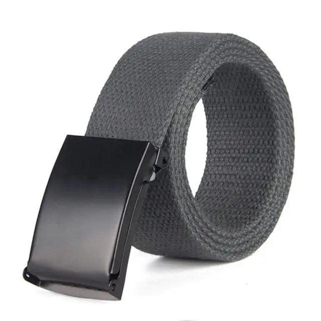 Simple Unisex Waistbands Retro Adjustable One Size Cotton Strap Metal Buckle 116cm Belts For Men Stevvex