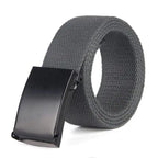 Simple Unisex Waistbands Retro Adjustable One Size Cotton Strap Metal Buckle 116cm Belts For Men Stevvex