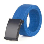 Simple Unisex Waistbands Retro Adjustable One Size Cotton Strap Metal Buckle 116cm Belts For Men Stevvex