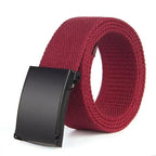Simple Unisex Waistbands Retro Adjustable One Size Cotton Strap Metal Buckle 116cm Belts For Men Stevvex