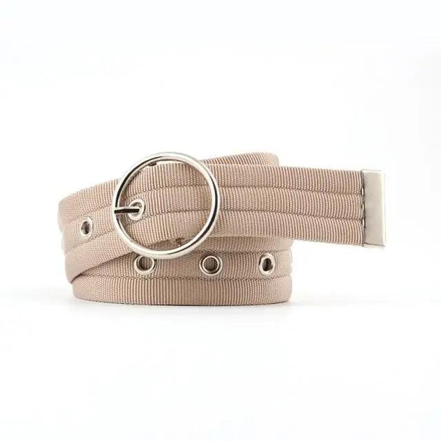 Simple Unisex Waistbands Retro Adjustable One Size Cotton Strap Metal Buckle 116cm Belts For Men Stevvex