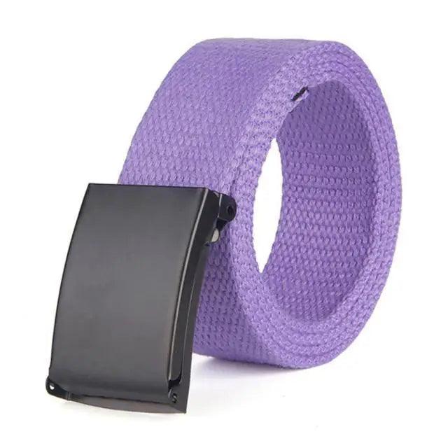 Simple Unisex Waistbands Retro Adjustable One Size Cotton Strap Metal Buckle 116cm Belts For Men Stevvex