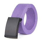 Simple Unisex Waistbands Retro Adjustable One Size Cotton Strap Metal Buckle 116cm Belts For Men Stevvex