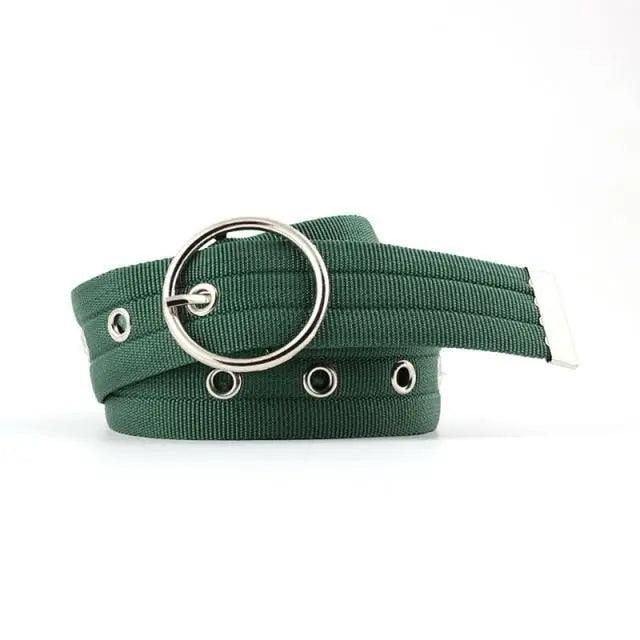 Simple Unisex Waistbands Retro Adjustable One Size Cotton Strap Metal Buckle 116cm Belts For Men Stevvex