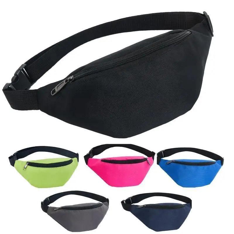 Simple Waterproof Chest Bag Unisex Fanny Pack Ladies Waist Pack Black Retro Style Women's Travel And Outdoor Waist Belt Bag Stevvex