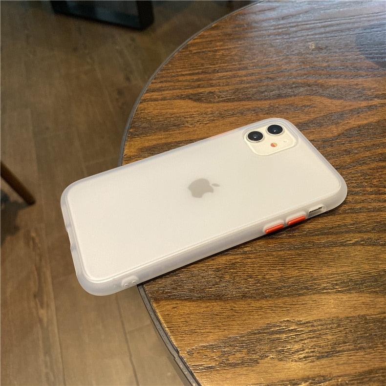 Simple White Camera Shockproof Silicone Phone Case For iPhone 13 Pro Max 14 Pro Protect Cover For Men Modern Translucent Back Cover Mobile case Compatible with iPhone Stevvex