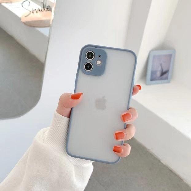 Simple White Camera Shockproof Silicone Phone Case For iPhone 13 Pro Max 14 Pro Protect Cover For Men Modern Translucent Back Cover Mobile case Compatible with iPhone Stevvex