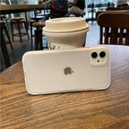 Simple White Camera Shockproof Silicone Phone Case For iPhone 13 Pro Max 14 Pro Protect Cover For Men Modern Translucent Back Cover Mobile case Compatible with iPhone Stevvex
