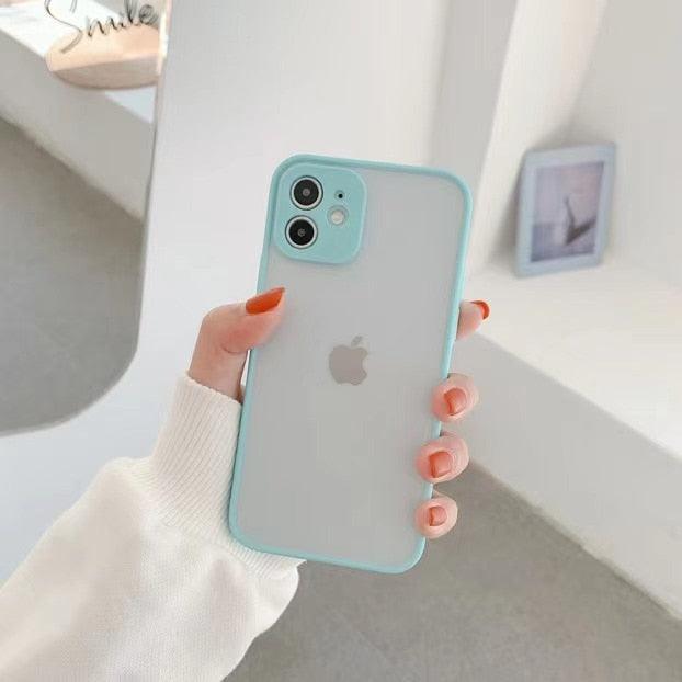 Simple White Camera Shockproof Silicone Phone Case For iPhone 13 Pro Max 14 Pro Protect Cover For Men Modern Translucent Back Cover Mobile case Compatible with iPhone Stevvex