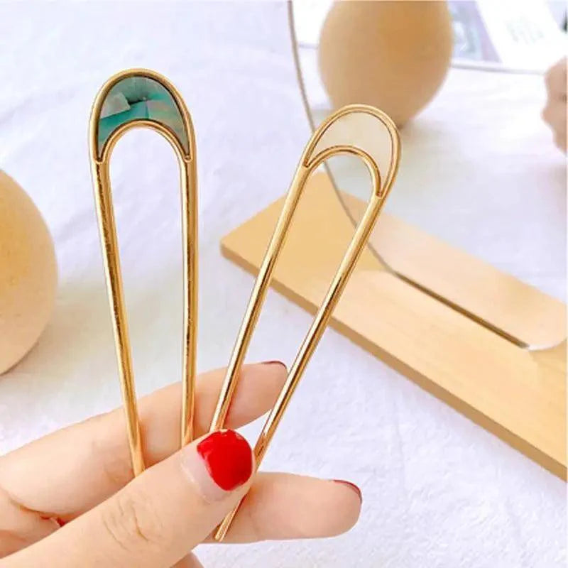 Simple Women Hair Stick Vintage Hair Clip Hairstyle U Shape Design Hairpin Girl Ponytail Hair Accessories Stevvex