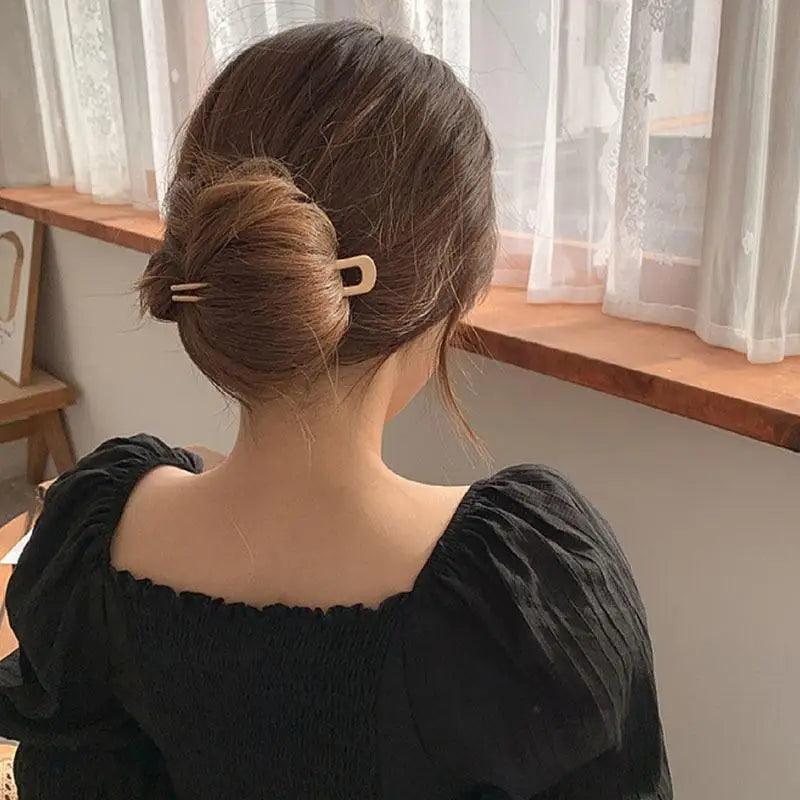 Simple Women Hair Stick Vintage Hair Clip Hairstyle U Shape Design Hairpin Girl Ponytail Hair Accessories Stevvex