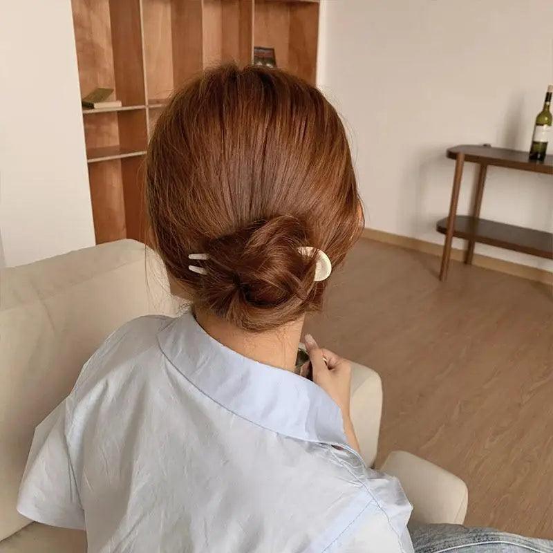 Simple Women Hair Stick Vintage Hair Clip Hairstyle U Shape Design Hairpin Girl Ponytail Hair Accessories Stevvex