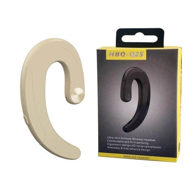 Single Bluetooth Office Headphone Exquisite Painless Wearing Earphone Wireless Noise Cancelling Earbuds Handsfree Bone Conduction Headset Wireless Over Ear Hooks Earbuds Ergonomic Design Headphones with Mic Stevvex