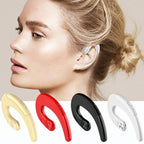 Single Bluetooth Office Headphone Exquisite Painless Wearing Earphone Wireless Noise Cancelling Earbuds Handsfree Bone Conduction Headset Wireless Over Ear Hooks Earbuds Ergonomic Design Headphones with Mic Stevvex