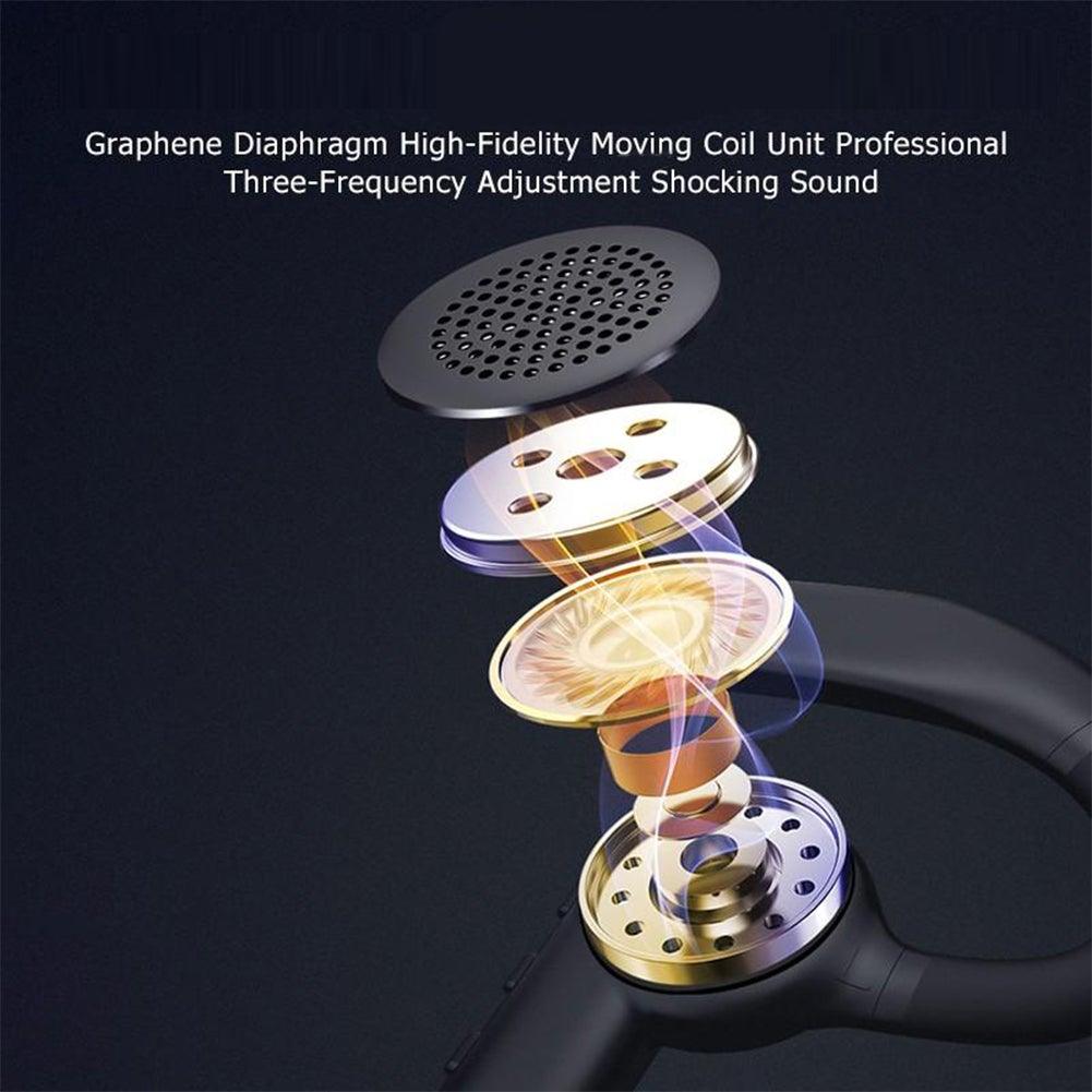 Single-Ear Sports Waterproof Car Earphone Ultra Standby Bluetooth-Compatible Headset Bone Conduction Ear Hook Headphone Sports Headphones Wired Gaming Earbuds Monitor Earphones with Mic, Stereo Sound Volume Control and Detachable Microphone Stevvex