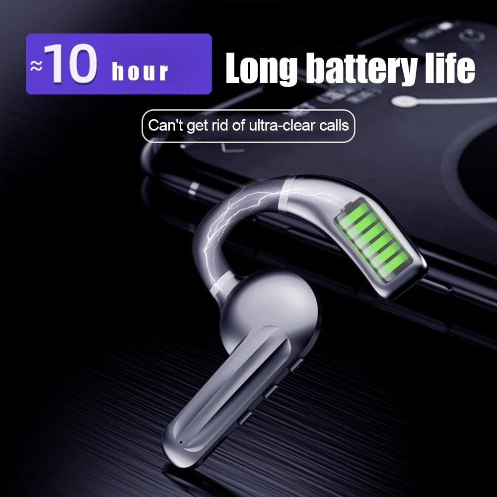 Single-Ear Sports Waterproof Car Earphone Ultra Standby Bluetooth-Compatible Headset Bone Conduction Ear Hook Headphone Sports Headphones Wired Gaming Earbuds Monitor Earphones with Mic, Stereo Sound Volume Control and Detachable Microphone Stevvex