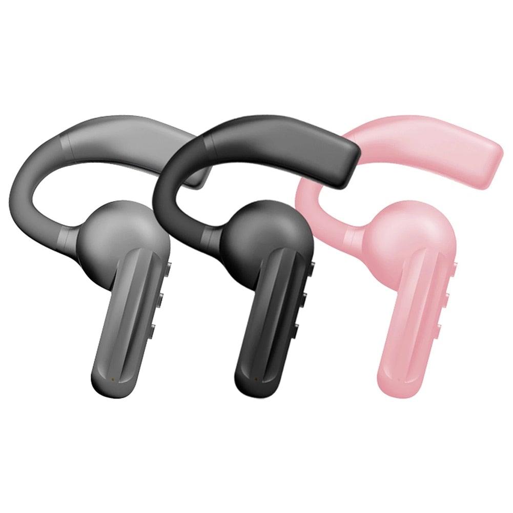Single-Ear Sports Waterproof Car Earphone Ultra Standby Bluetooth-Compatible Headset Bone Conduction Ear Hook Headphone Sports Headphones Wired Gaming Earbuds Monitor Earphones with Mic, Stereo Sound Volume Control and Detachable Microphone Stevvex