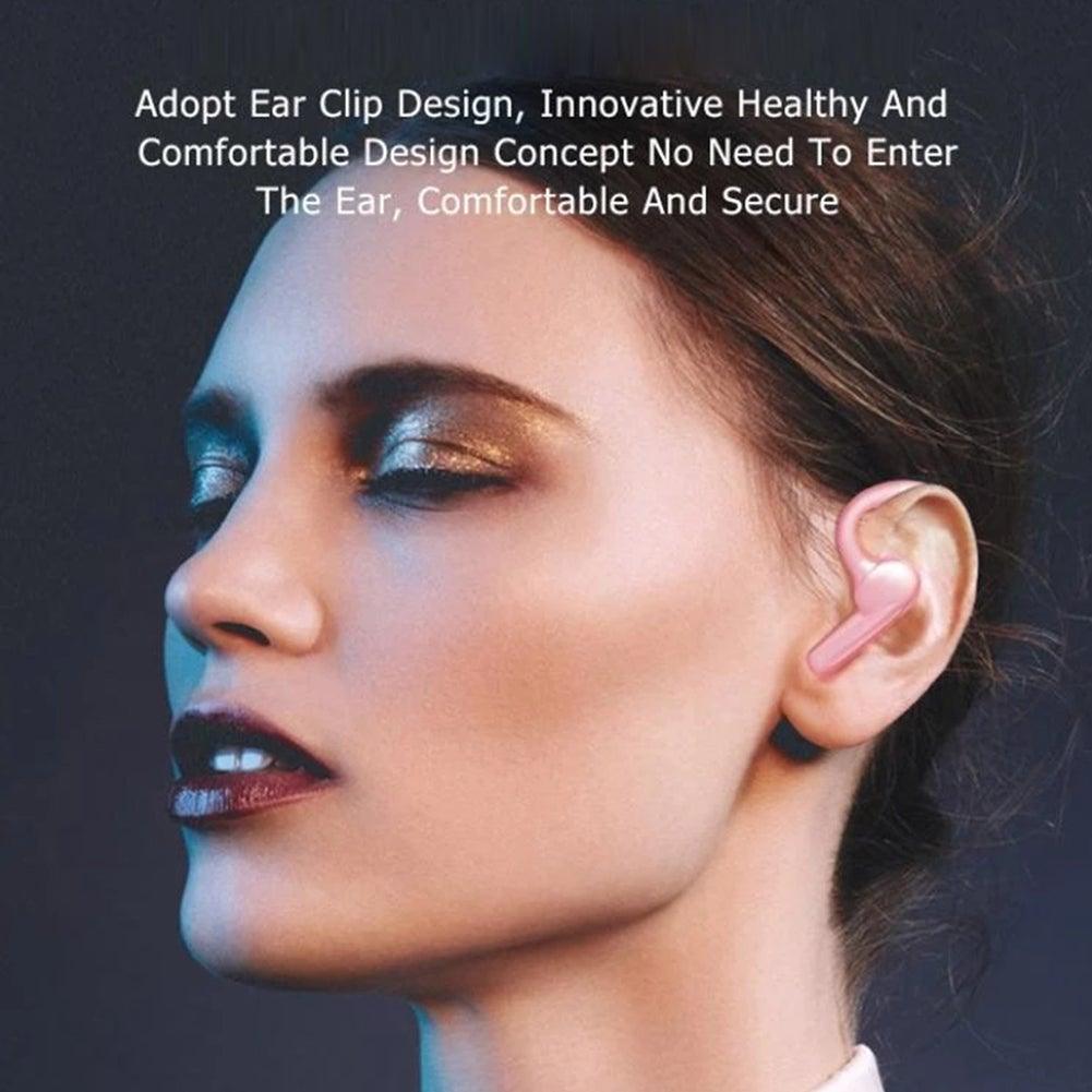 Single-Ear Sports Waterproof Car Earphone Ultra Standby Bluetooth-Compatible Headset Bone Conduction Ear Hook Headphone Sports Headphones Wired Gaming Earbuds Monitor Earphones with Mic, Stereo Sound Volume Control and Detachable Microphone Stevvex