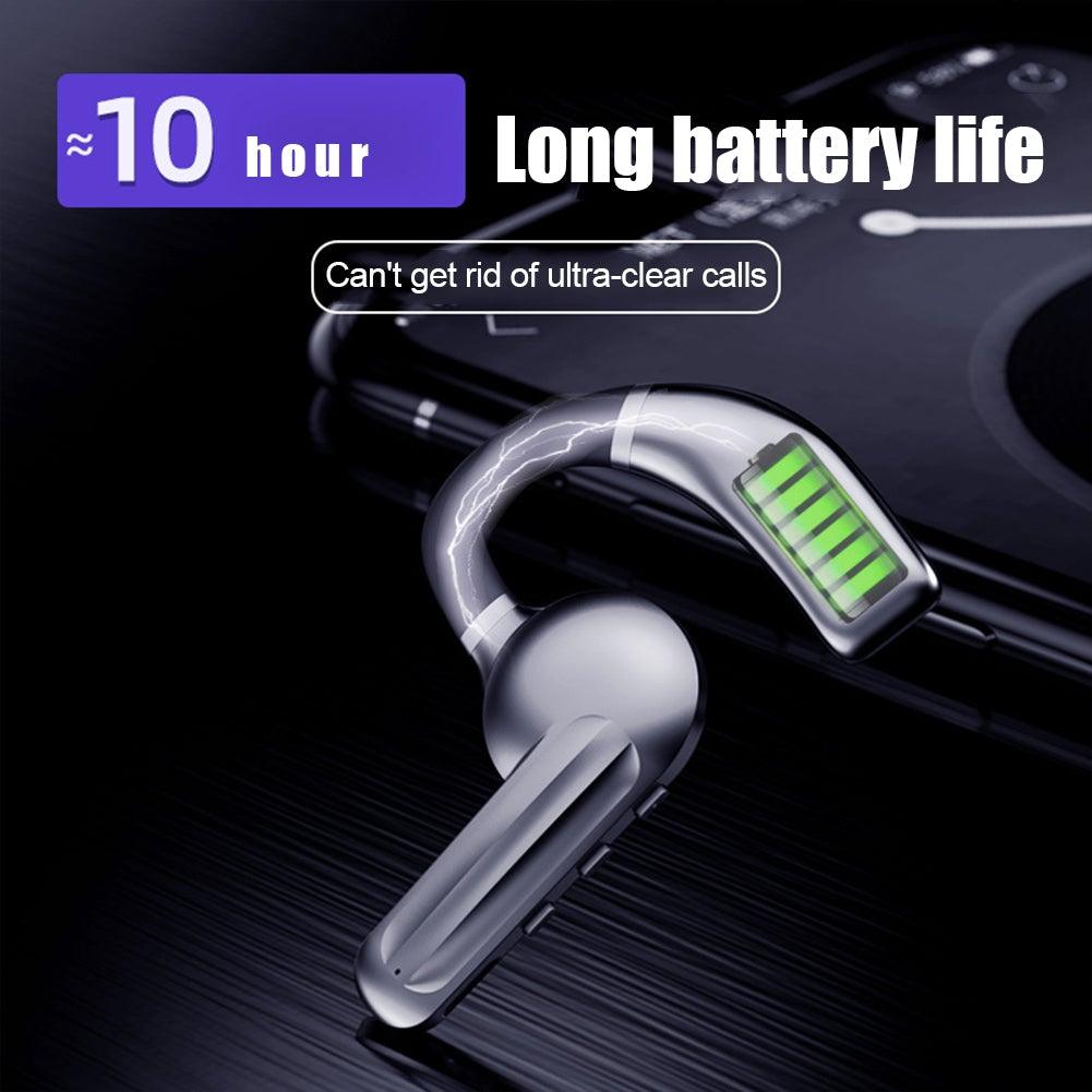 Single-Ear Sports Waterproof Car Earphone Ultra Standby Bluetooth-Compatible Headset Bone Conduction Ear Hook Headphone Sports Headphones Wired Gaming Earbuds Monitor Earphones with Mic, Stereo Sound Volume Control and Detachable Microphone Stevvex
