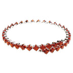 Single Line Halo Square Rhinestone Wrap Bracelet Silver